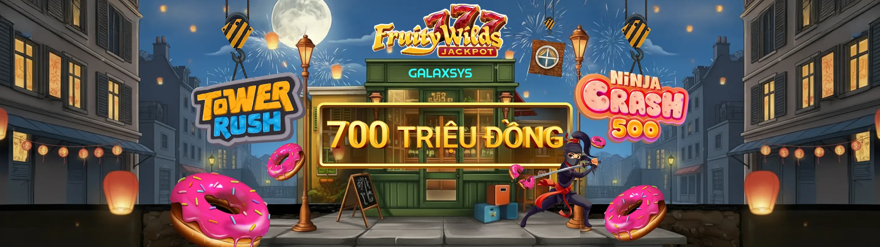 Hình ảnh Hero về trò chơi Slot tại 5com link mới với các biểu tượng may mắn và jackpot lớn